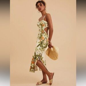 SHEIN Green and White Spaghetti Strap Sundress